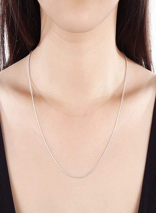 VKWE Goldenchen Fashion 925 Sterling Silver 1mm Snake Chain Necklace Jewelry Chain 16" - 30" for Men & Women (30 Inches) - Image 2
